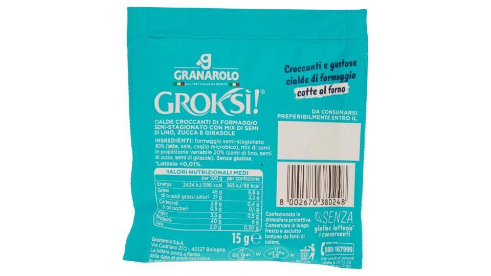 Groksì! Snack di formaggio croccante cotto al forno con Semi di Lino, Zucca e Girasole