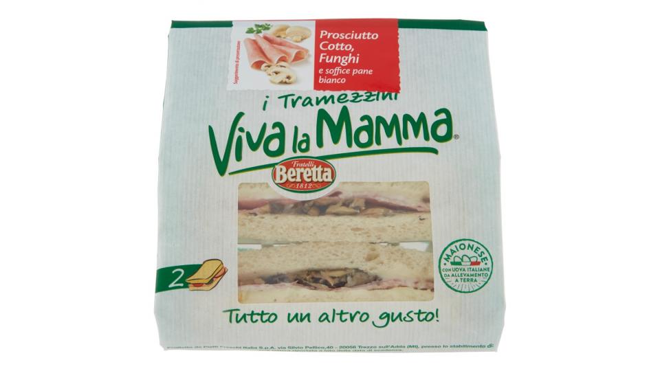 Viva la Mamma i Tramezzini Prosciutto Cotto, Funghi e soffice pane bianco
