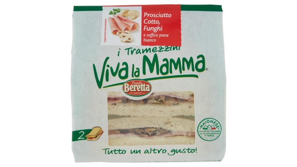 Viva la Mamma i Tramezzini Prosciutto Cotto, Funghi e soffice pane bianco