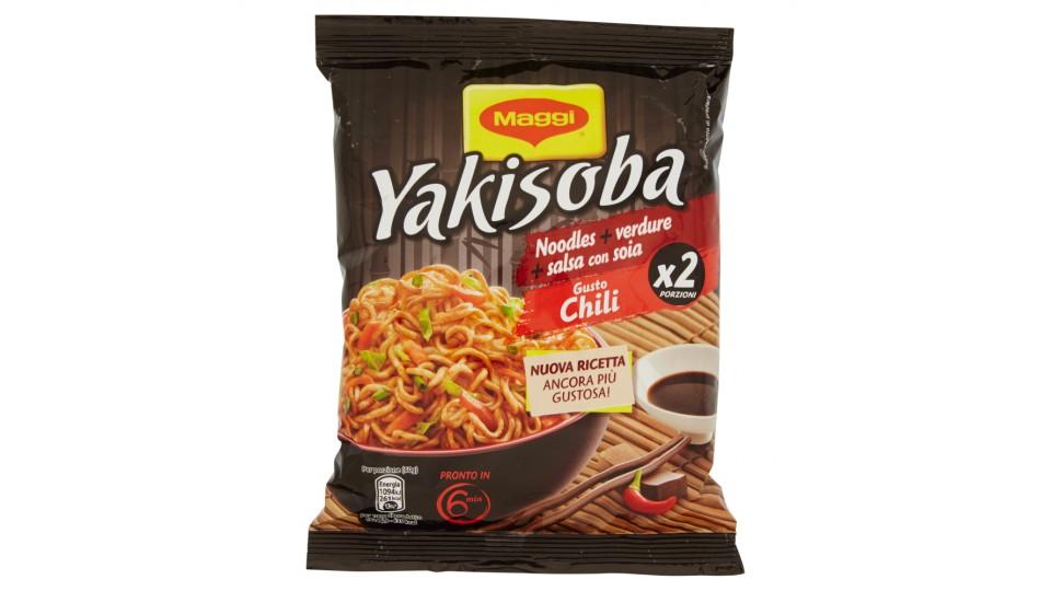 MAGGI YAKISOBA GUSTO CHILI Noodles istantanei con verdure e salsa con soia