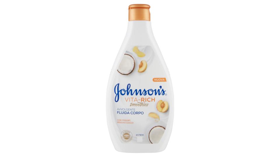 Johnson's Vita-Rich smoothies Fluida Corpo Avvolgente con Yogurt, Pesca e Cocco