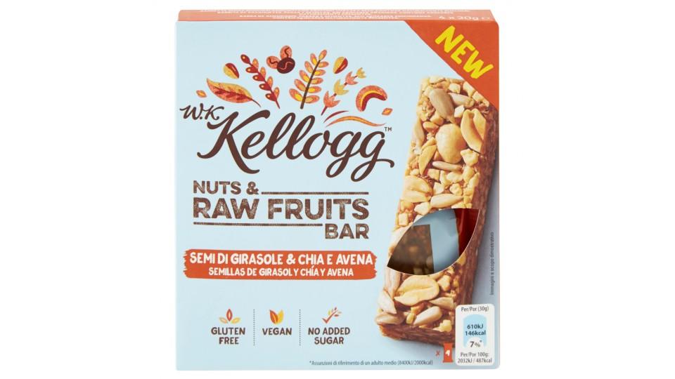 W.K Kellogg Nuts & Raw Fruits Bar Semi di Girasole & Chia e Avena
