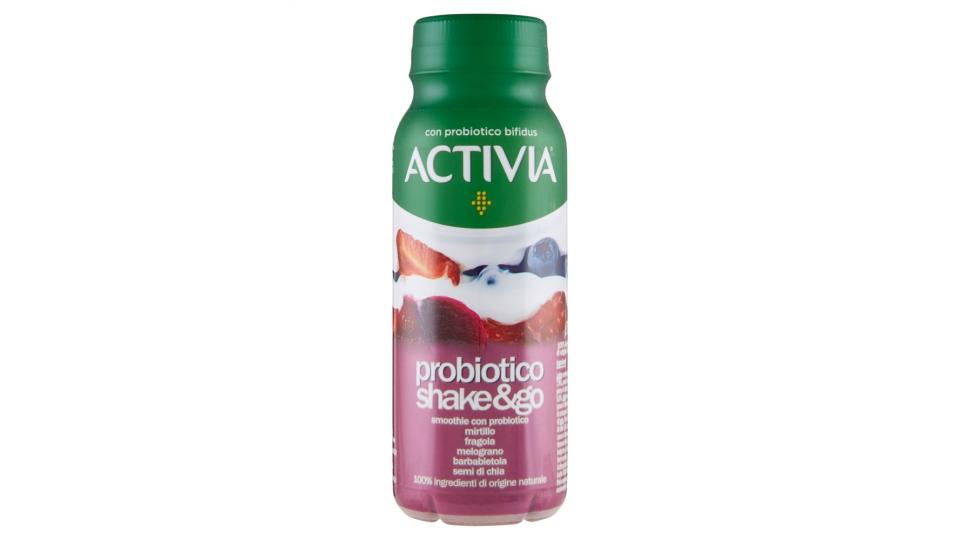 Activia probiotico shake&go mirtillo fragola melograno barbabietola semi di chia