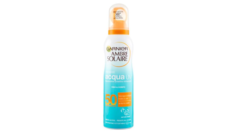 Garnier Ambre Solaire Spray Nebulizzatore Protettivo e Rinfrescante con Acqua Solare UV IP50