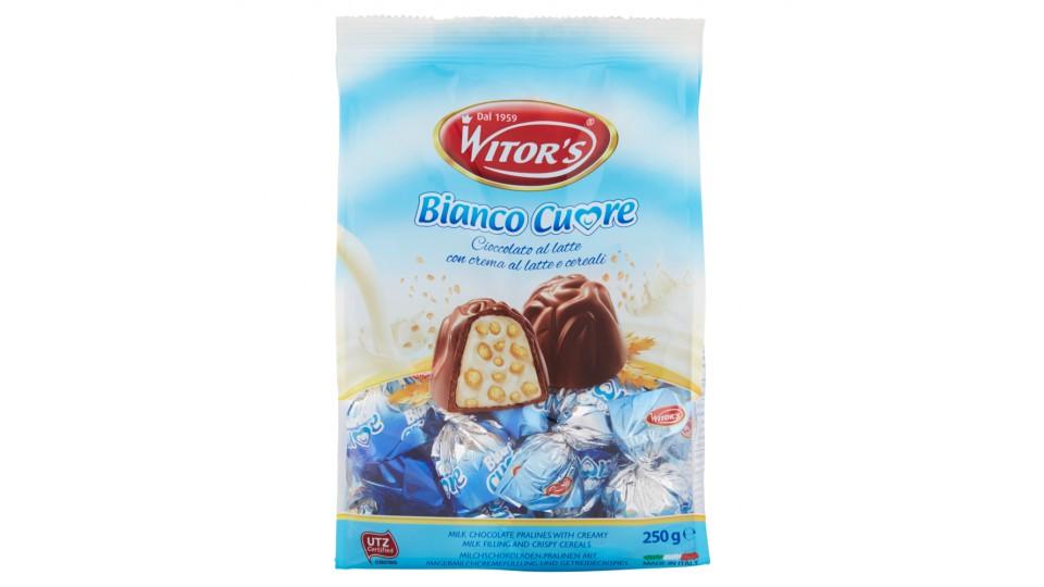 Witor's Bianco Cuore Cioccolato al latte con crema al latte e cereali