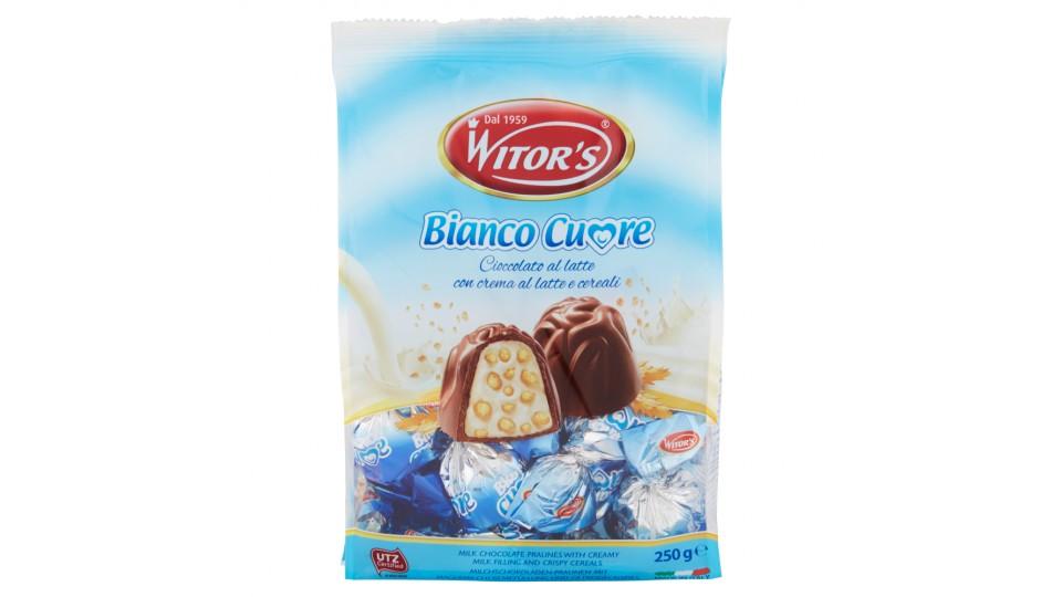 Witor's Bianco Cuore Cioccolato al latte con crema al latte e cereali