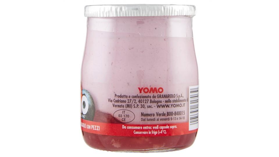Yomo Yogurt ai Mirtilli con Purea di Fragole con Pezzi