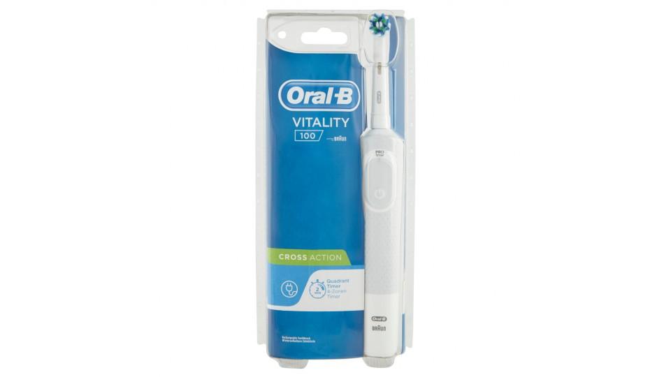 Oral-B Power Spazzolino Elettrico Vitality Timer CrossAction Bianco