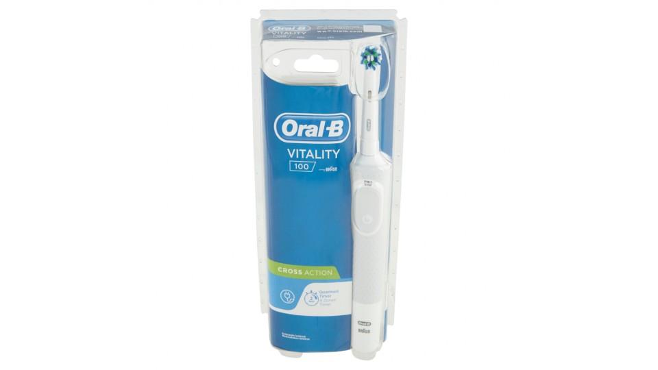 Oral-B Power Spazzolino Elettrico Vitality Timer CrossAction Bianco