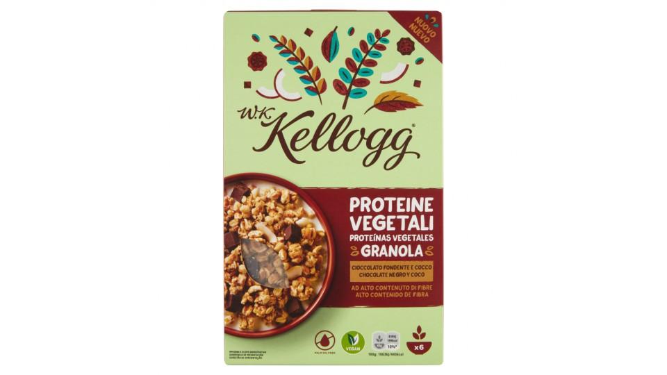 W.K Kellogg Proteine Vegetali Granola Cioccolato Fondente e Cocco