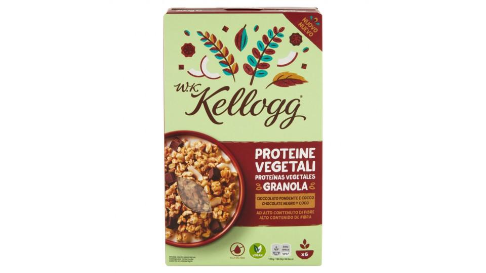 W.K Kellogg Proteine Vegetali Granola Cioccolato Fondente e Cocco