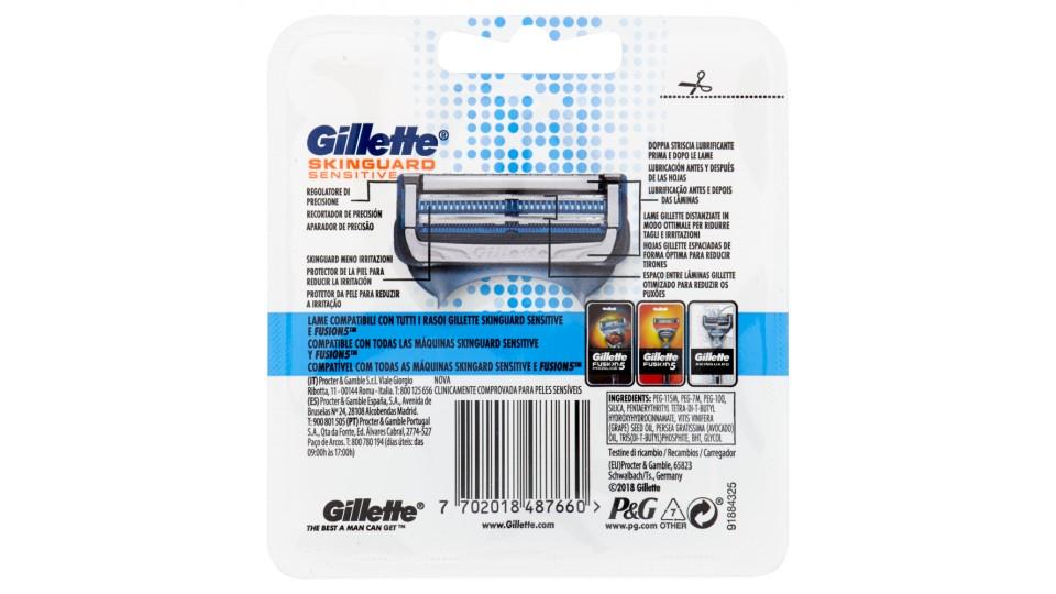 Gillette SkinGuard Sensitive Lame di Ricambio per Rasoio da Uomo