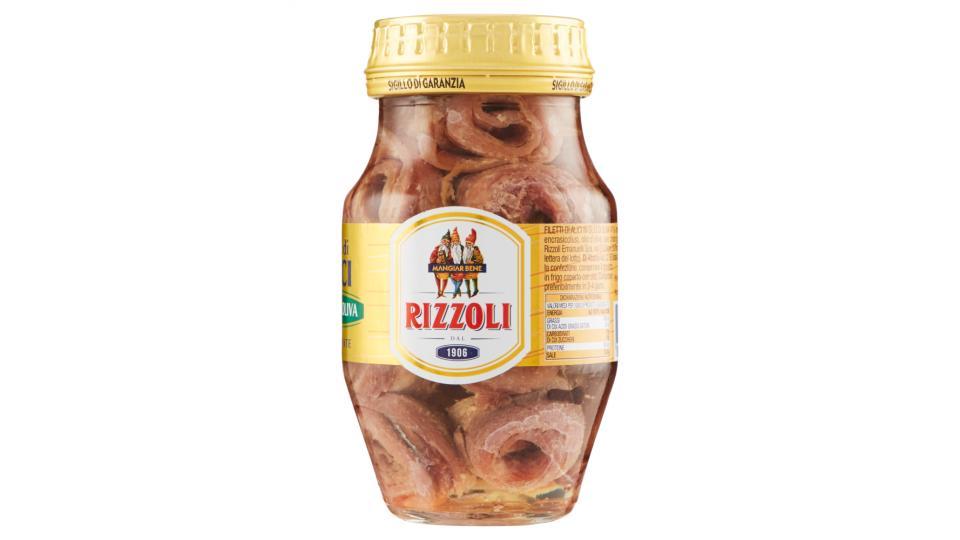 Rizzoli, filetti di alici in olio d'oliva arrotolate
