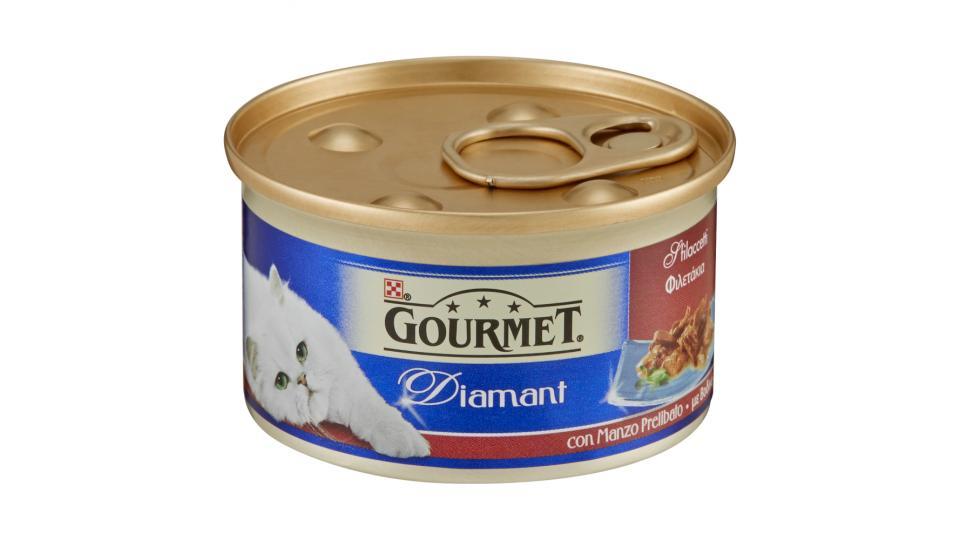 Purina, gatto Gourmet Diamant gatto Sfilaccetti con manzo prelibato lattina