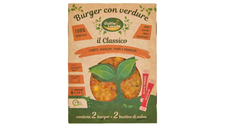 Cottin tavola Burger con verdure il Classico 2 x 120 g + bustine di salsa