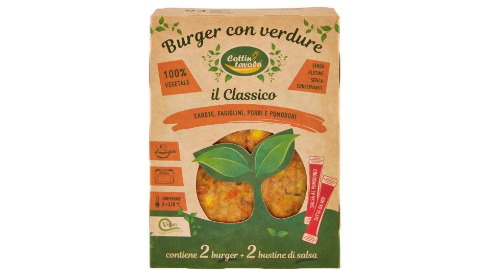 Cottin tavola Burger con verdure il Classico 2 x 120 g + bustine di salsa