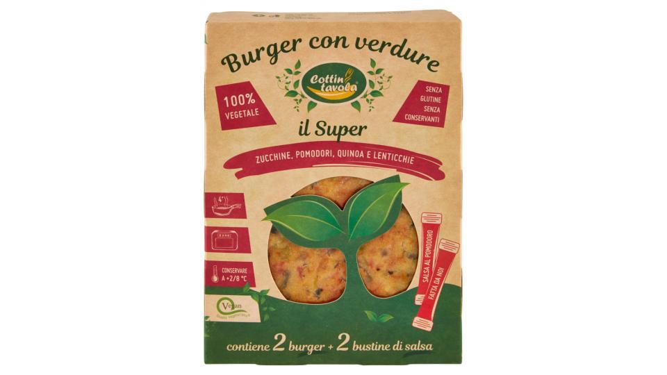 Cottin tavola Burger con verdure il Super 2 x 120 g + bustine di salsa