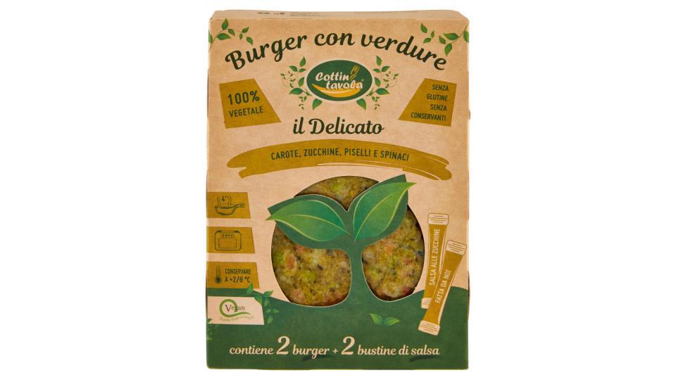 Cottin tavola Burger con verdure il Delicato 2 x 120 g + bustine di salsa