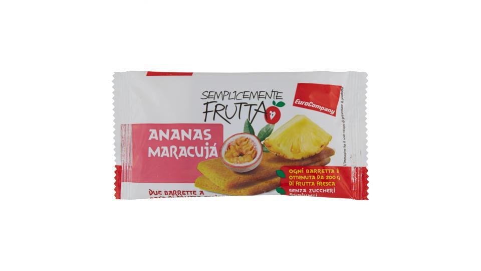 EuroCompany Semplicemente Frutta Ananas Maracujà due barrette a base di frutta essiccata