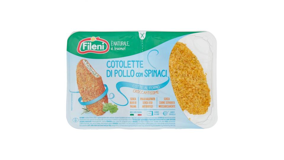 Fileni Leggiadre Cotolette di Pollo con Spinaci