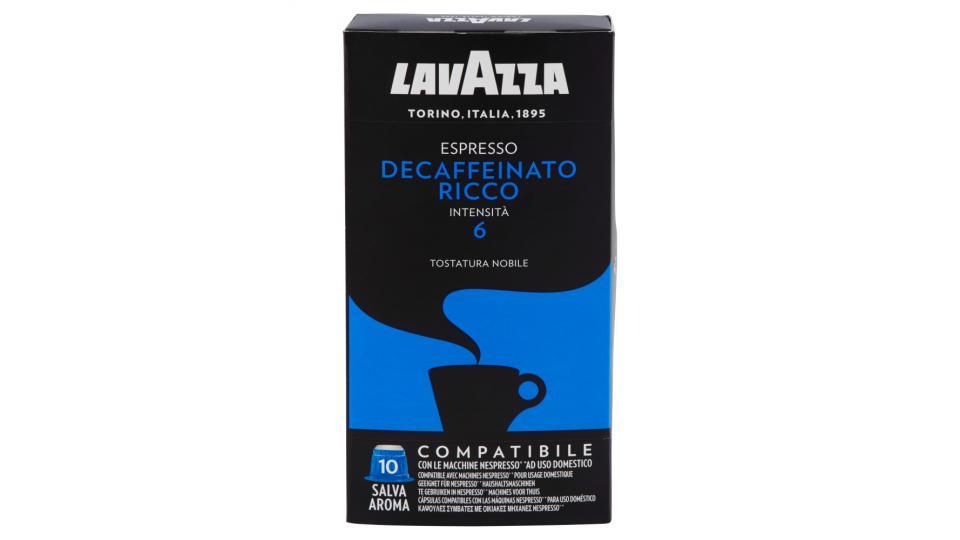 Lavazza Espresso Decaffeinato Ricco 10 Capsule Salva Aroma