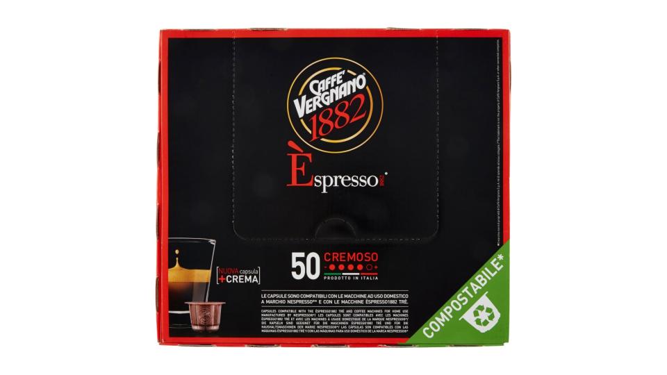 Caffè Vergnano 1882 Èspresso1882 Cremoso Capsule Compatibili Nespresso