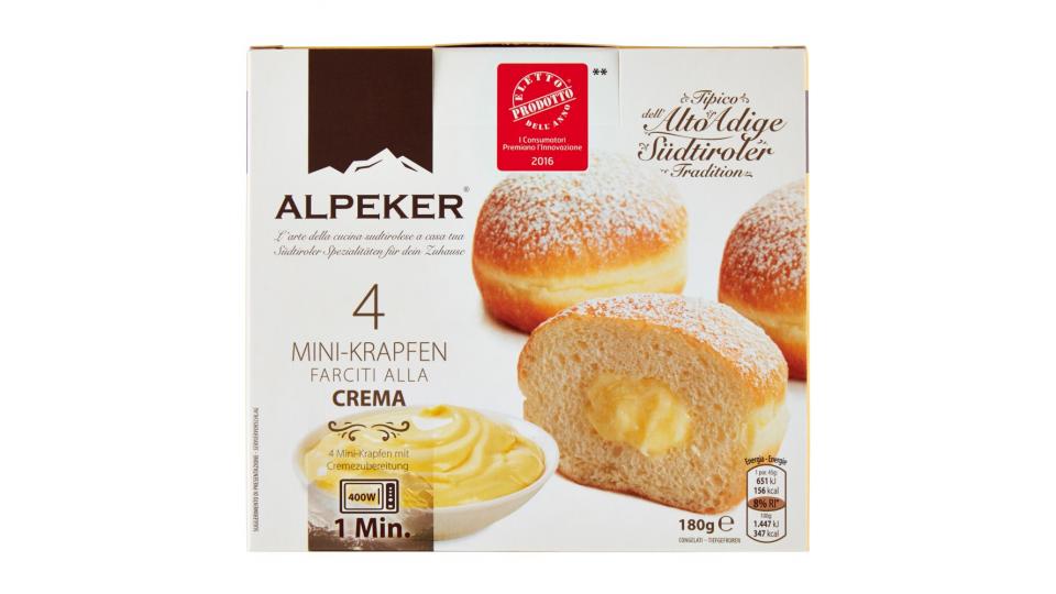 Alpeker 4 Mini-Krapfen Farciti alla Crema Congelati