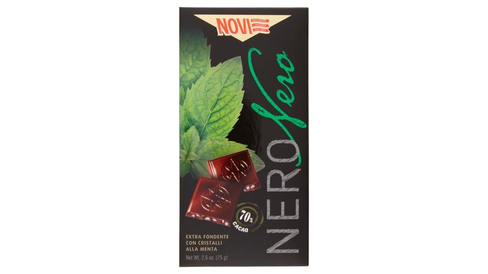 Novi NeroNero 70% Cacao Extra Fondente con Cristalli alla Menta