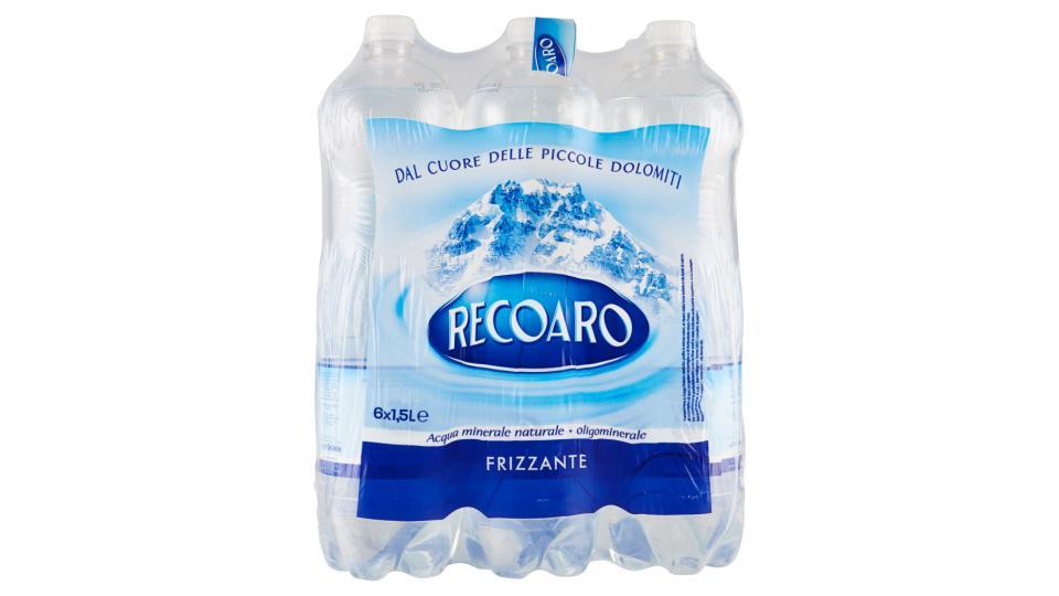 RECOARO, Acqua Minerale Frizzante, Bottiglia Grande 1,5L x