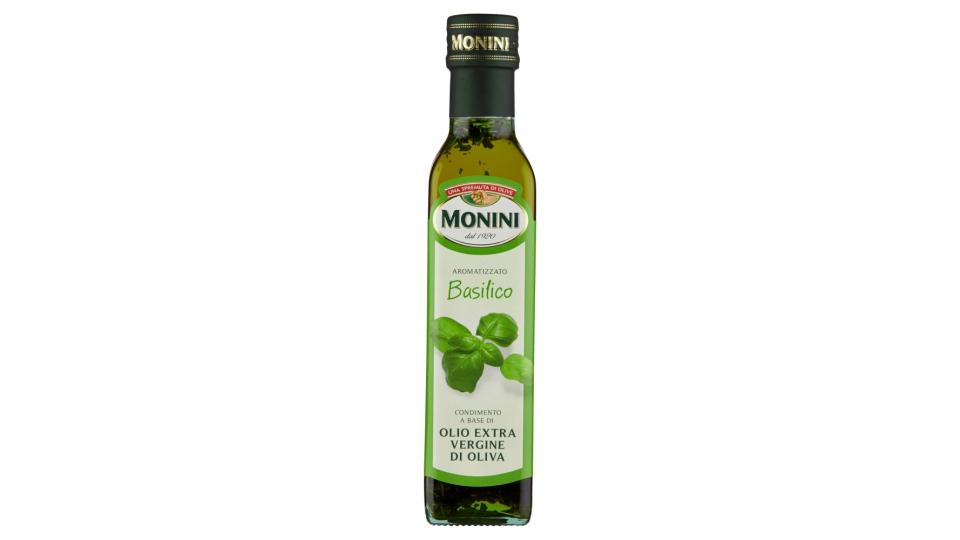 Monini Condimento a Base di Olio Extra Vergine di Oliva Aromatizzato Basilico