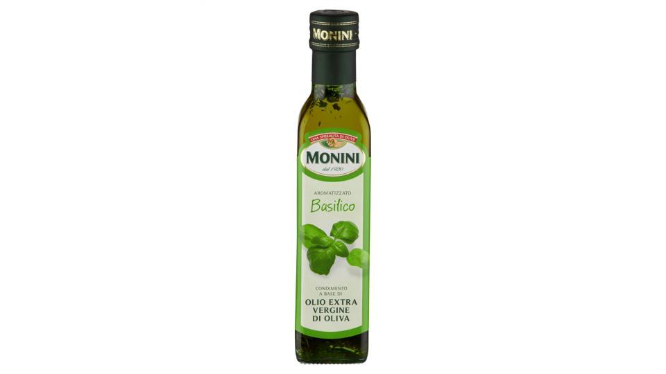 Monini Condimento a Base di Olio Extra Vergine di Oliva Aromatizzato Basilico