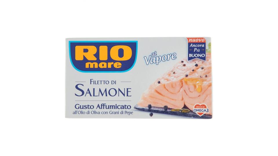 Rio mare Filetto di Salmone Gusto Affumicato all'Olio di Oliva con Grani di Pepe al Vapore