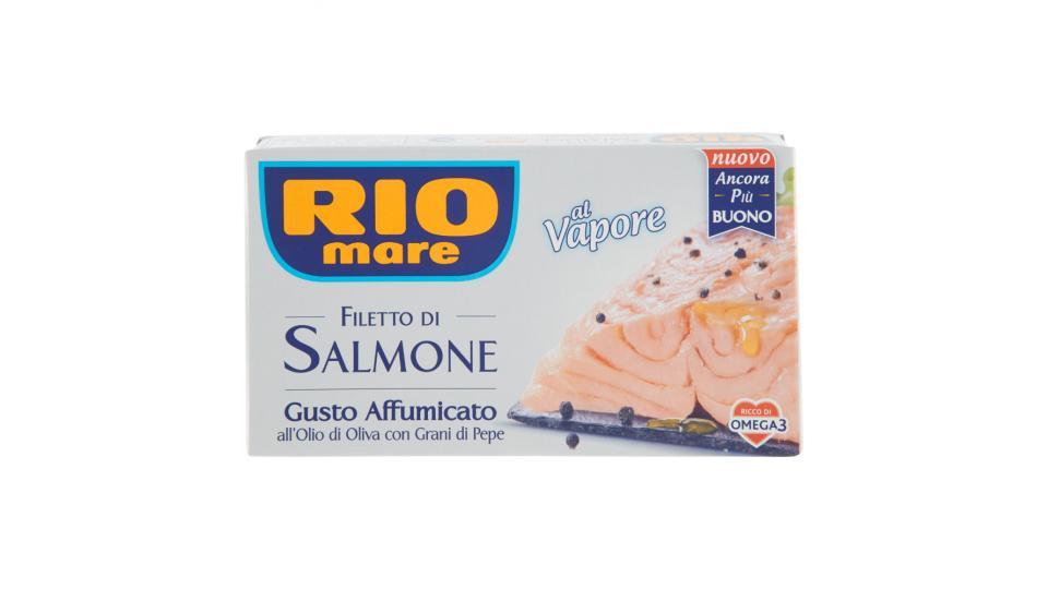 Rio mare Filetto di Salmone Gusto Affumicato all'Olio di Oliva con Grani di Pepe al Vapore