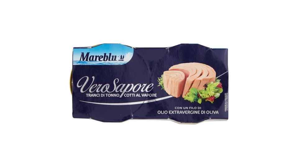 Mareblu VeroSapore Tranci di Tonno Cotti al Vapore con un Filo di Olio Extravergine di Oliva