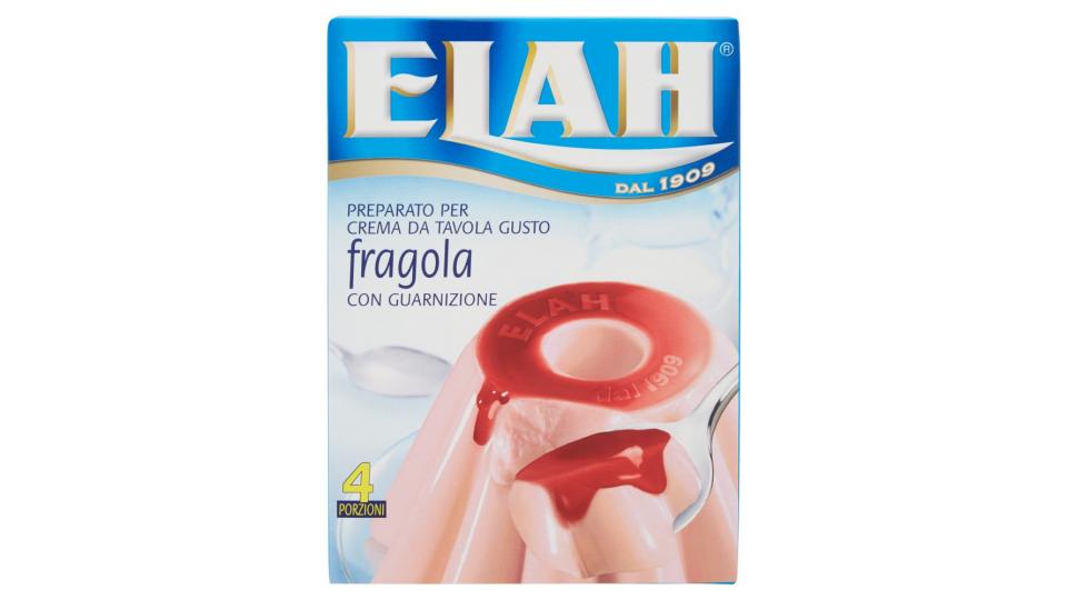 Elah Preparato per crema da tavola gusto fragola con guarnizione