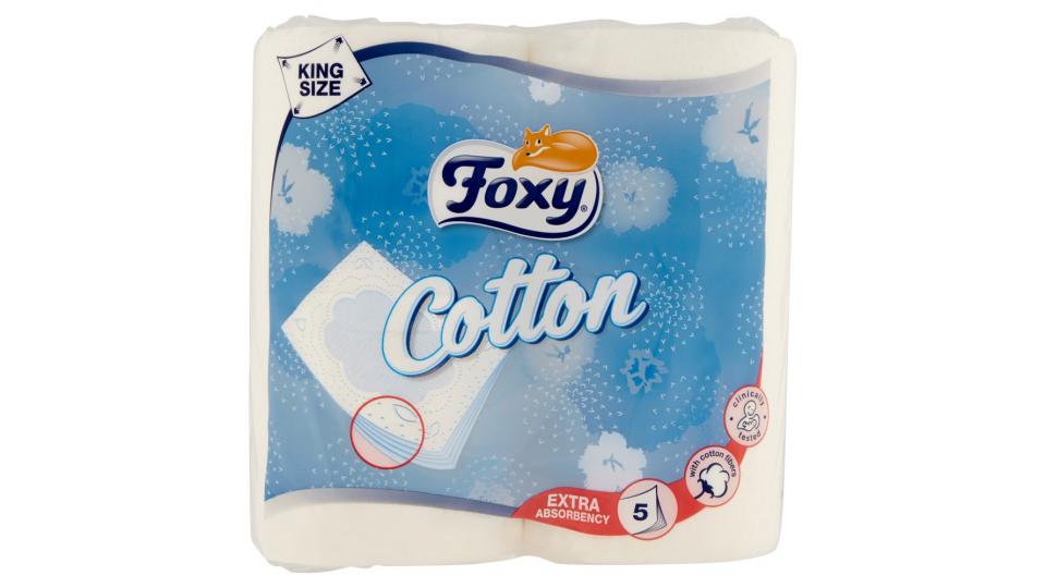 Foxy Cotton carta igienica 5 veli bianca con fibre di cotone