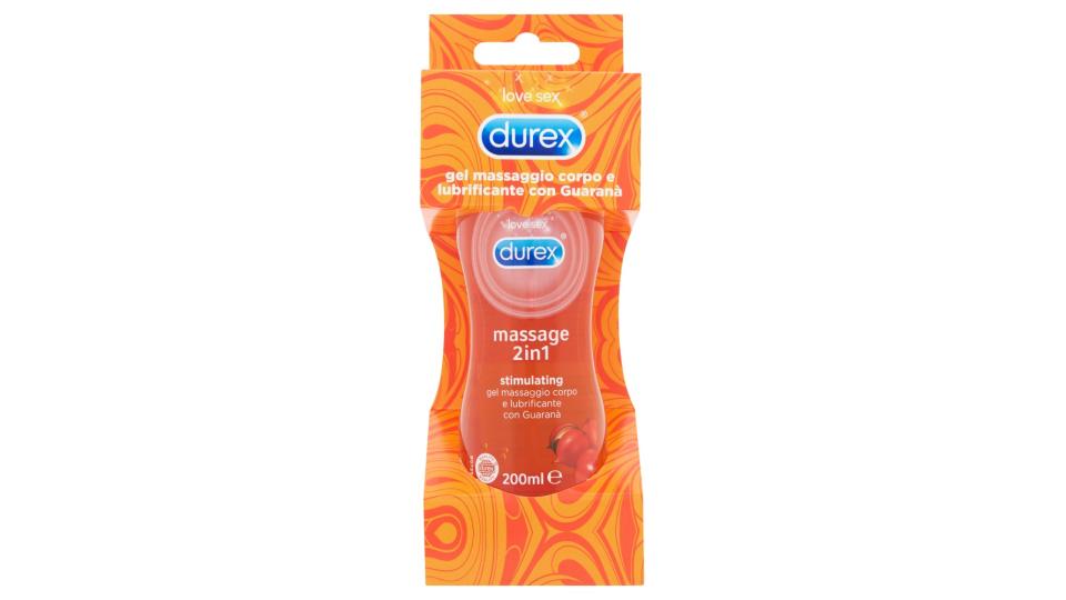 Durex Massage 2in1 stimulating gel massaggio corpo e lubrificante con Guaranà