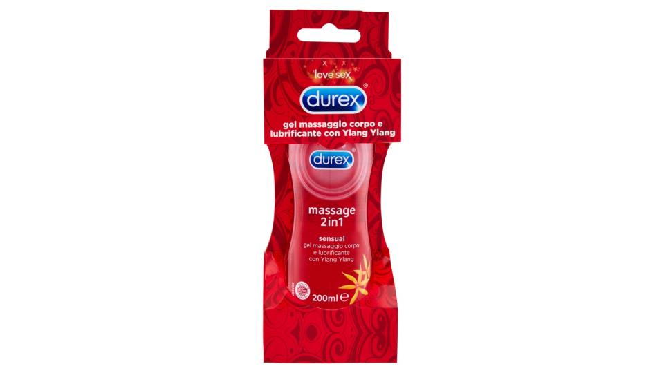 Durex Massage 2in1 sensual gel massaggio corpo e lubrificante con ylang ylang