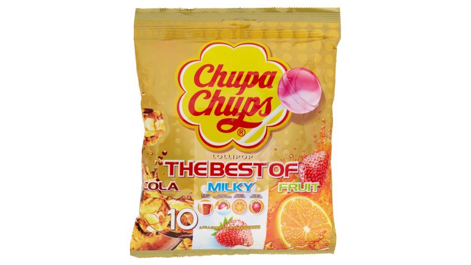 Chupa Chups The Best of Cola - Milky - Fruit 10 Lollipop Gusti Assortiti