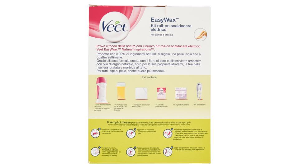 Veet EasyWax Kit roll-on scaldacera elettrico natural inspirations