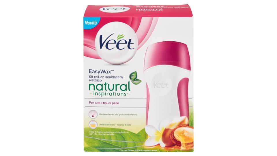 Veet EasyWax Kit roll-on scaldacera elettrico natural inspirations