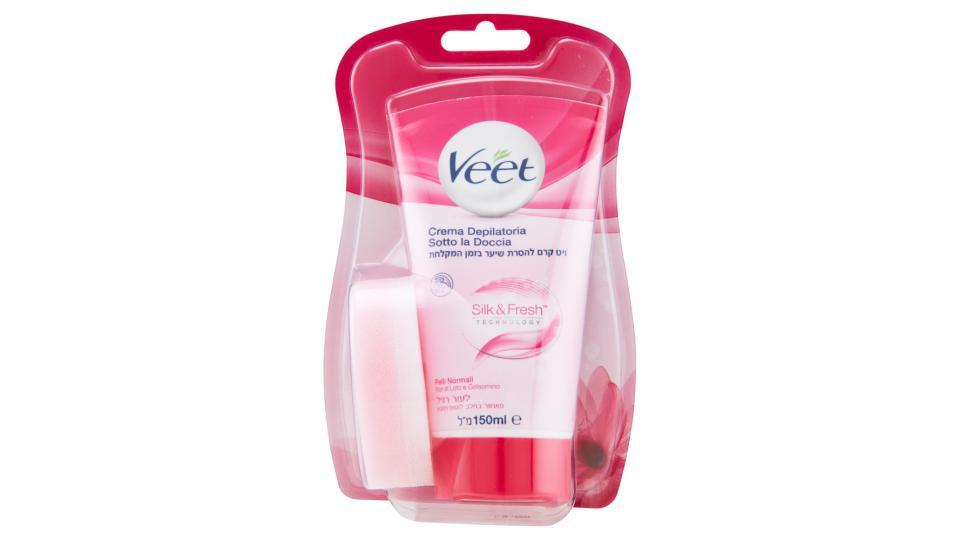 Veet Crema Depilatoria Sotto la Doccia Silk & Fresh Technology Pelli Normali