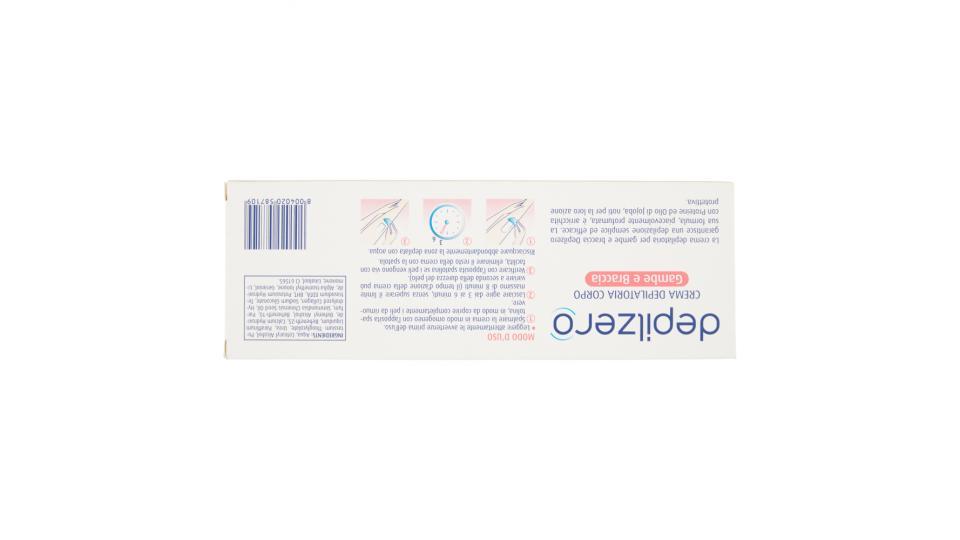 Depilzero Crema depilatoria corpo gambe e braccia