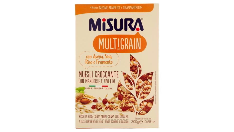 Misura Multigrain Muesli Croccante con Mandorle e Uvetta