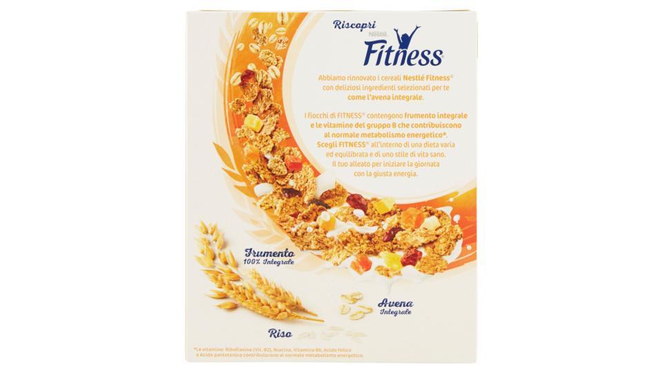 FITNESS FRUTTA CEREALI fiocchi di frumento con mirtilli rossi uvetta ananas papaya cocco e mela