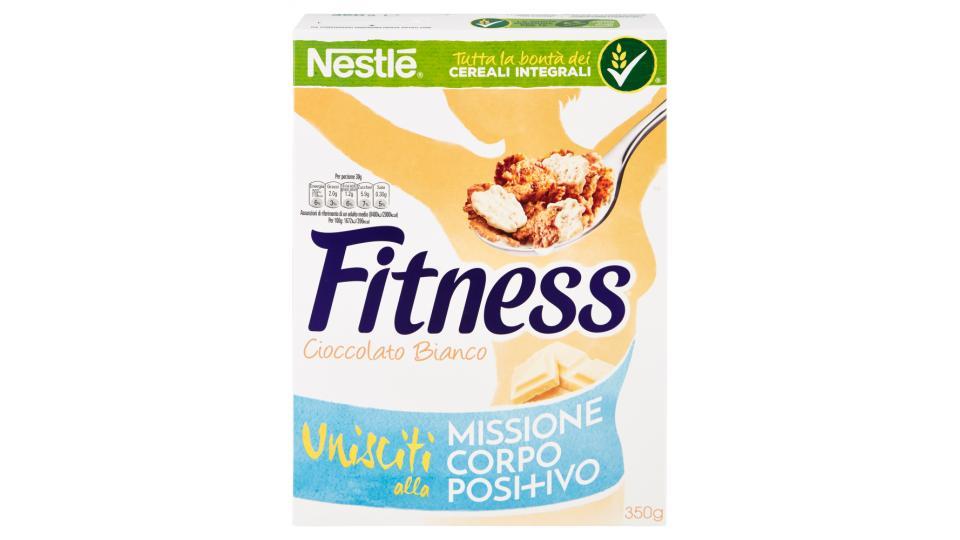 FITNESS CIOCCOLATO BIANCO CEREALI fiocchi di frumento e fiocchi ricoperti di cioccolato bianco