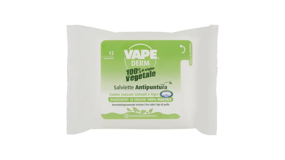 Vape Derm 100% di origine Vegetale Salviette Antipuntura