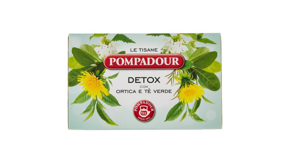 Pompadour Le Tisane Detox con Ortica, Tè Verde e Tarassaco 15+3 bustine