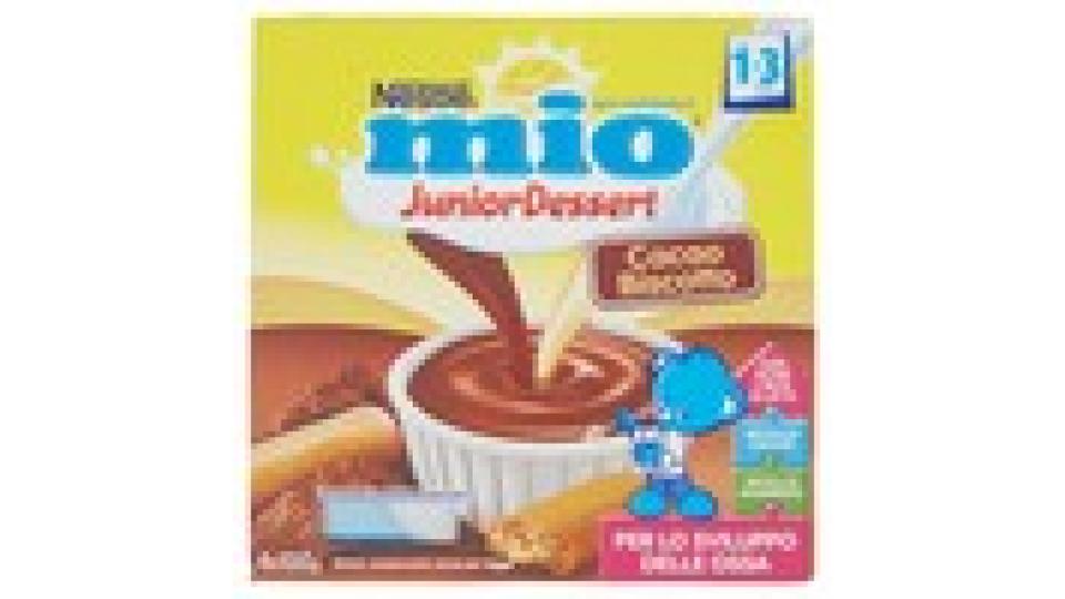 NESTLÉ MIO Junior Dessert Cacao e Biscotto Merenda da 1 anno 4 vasetti plastica