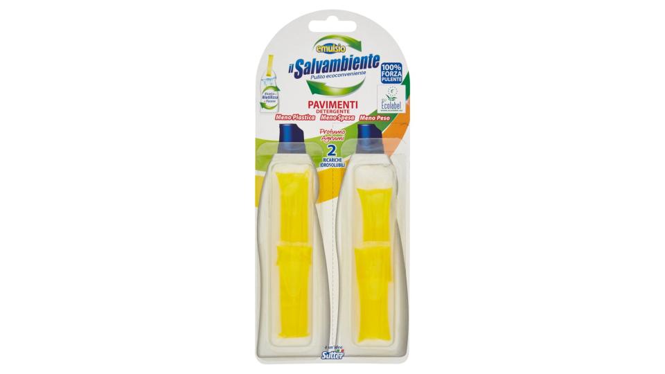 Emulsio Il Salvambiente Pavimenti detergente profumo agrumi 2 ricariche idrosolubili